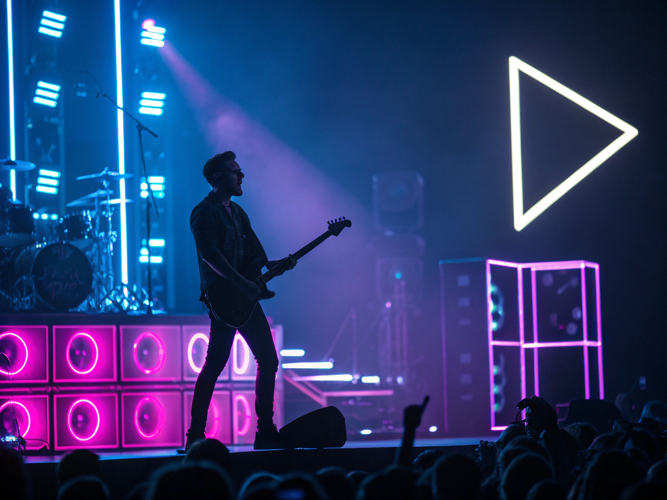 The Eclipse performing under magenta strobe lights in London