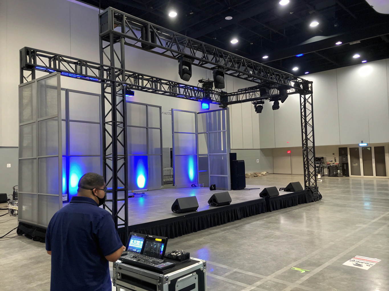 Empty venue during afternoon sound check